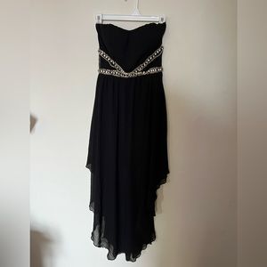 Women’s Black Strapless High-Low Dress